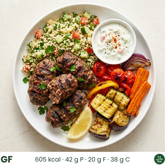 Mediterranean Beef Kofta Kebab Bowl